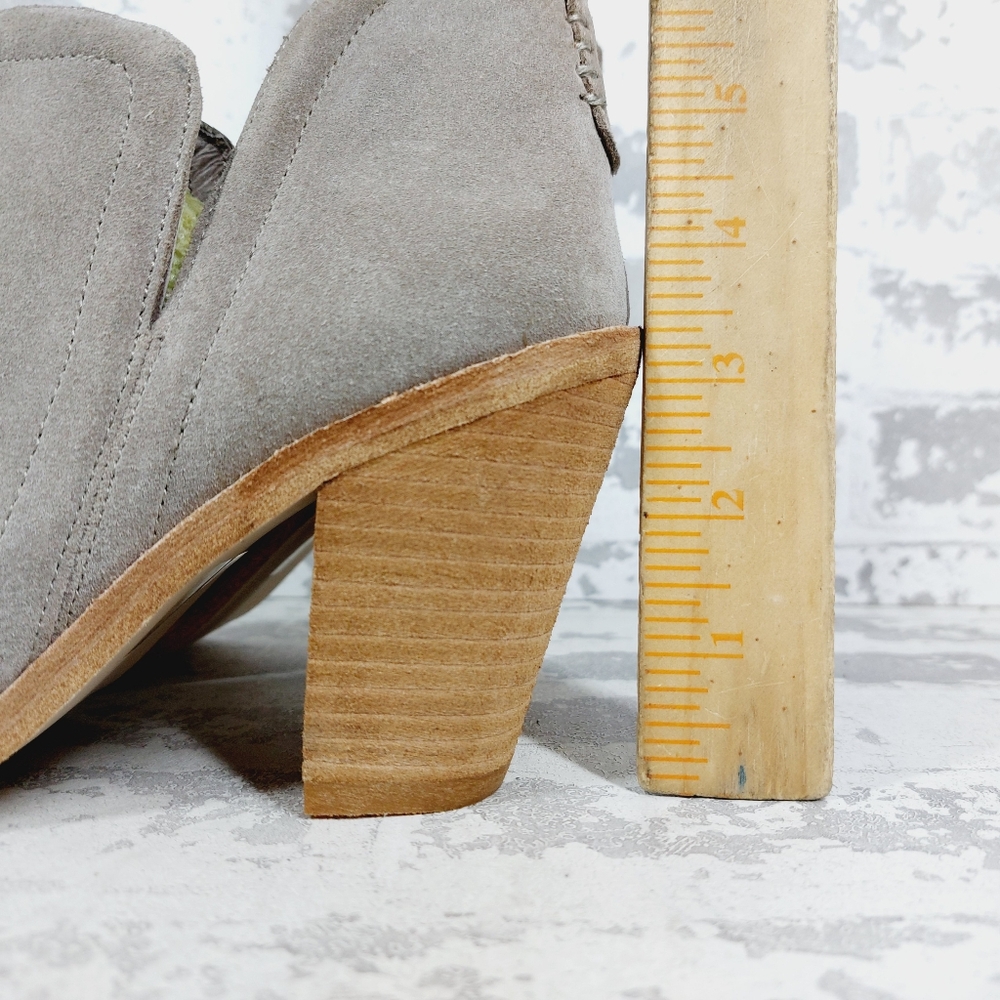New Jeffery Campbell Rosalee Suede Square Toe Grey Ankle Boots W269 - Picture 3 of 13